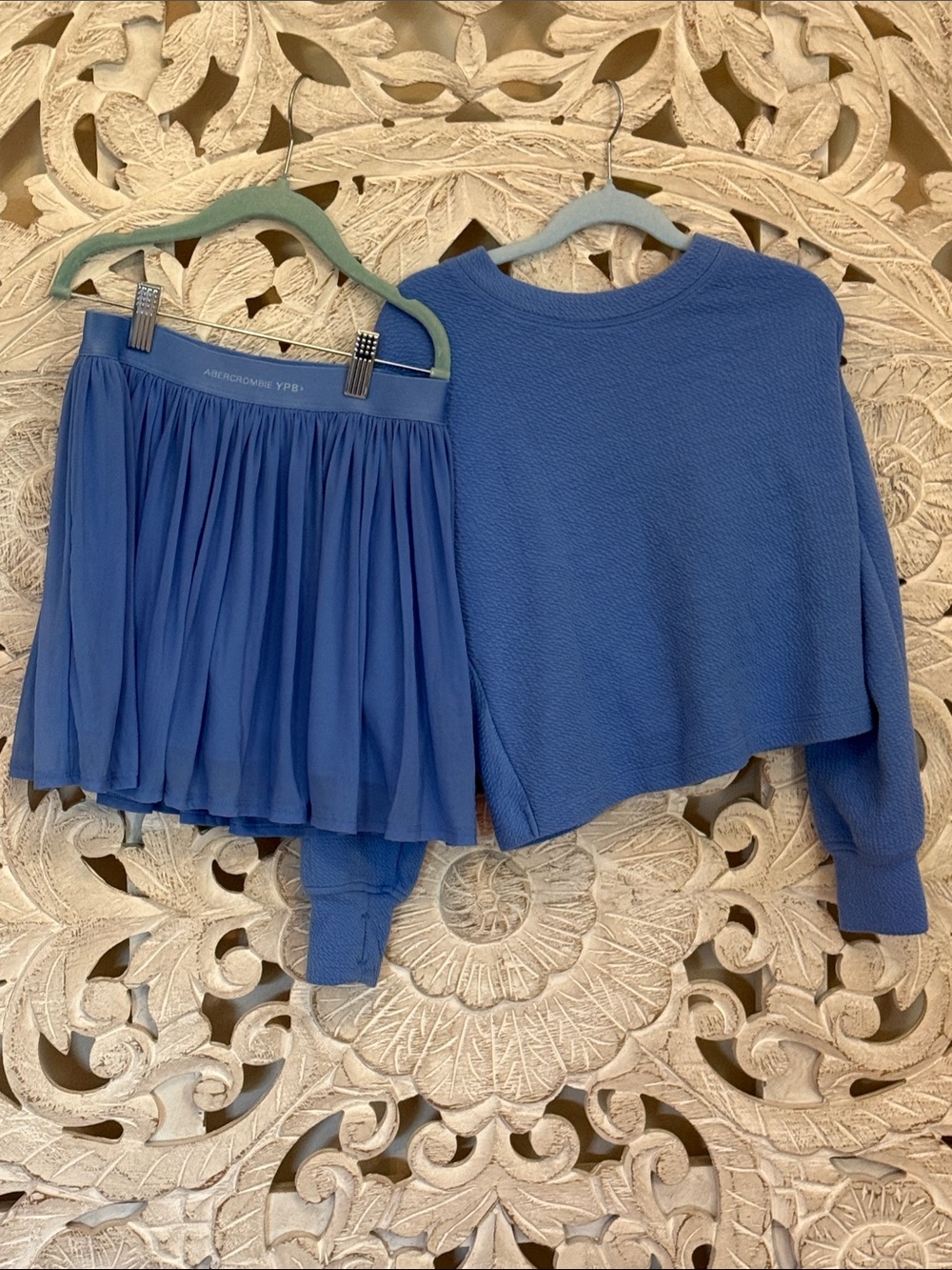 abercrombie kids Cornflower Blue Textured Crew Sweater